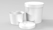 White Food Plastic Tub Container For Dessert, Yogurt, Ice Cream, Sour Cream Or Snack. 