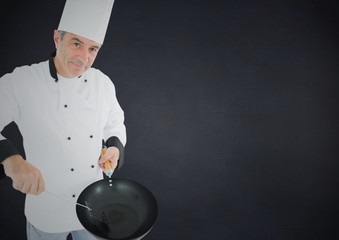 Portrait of chef with frying pan