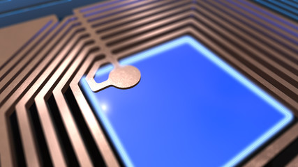 Wall Mural - hardware computer security background, global network business, 3d illustration