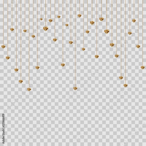 gold glitter valentine hearts on transparent background cute designs for background