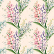Watercolor vector hyacinth pattern