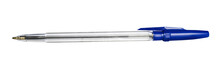 Isolated Ballpoint Pen With Blue Cap  On White Background
