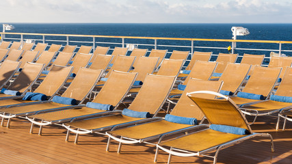 Sticker - chairs in relaxation area on stern of cruise liner