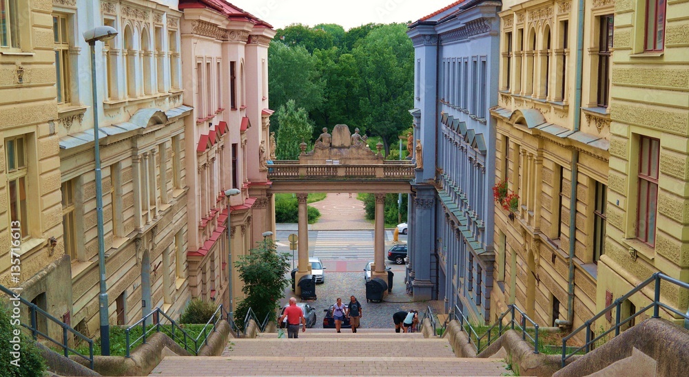 Obraz na płótnie Historical street in Brno, Czech Republic w salonie