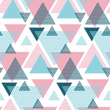 Pink And Blue Elegant Creative Repeatable Motif With Triangles F