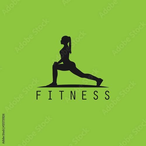 Fitness Logo Woman Silhoutte Body Active Exercise Design Female