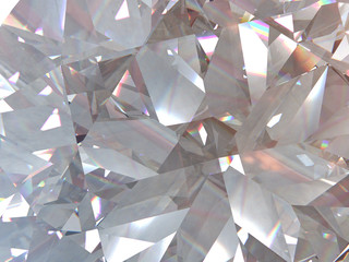 layered texture triangular diamond or crystal shapes background. 3d rendering model