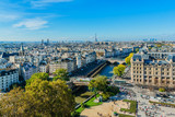 Fototapeta Boho - Paris Panorama. View from Cathedral Notre Dame de Paris. France