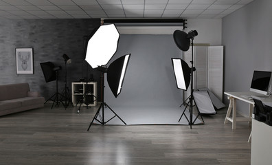 Wall Mural - Photo studio with lightning equipment