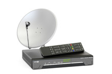Digital satellite receiver with satellite dish, telecommunicatio