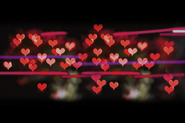 Wall Mural - view from the window, abstract heart bokeh background