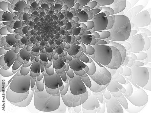 Obraz w ramie Monochrome fractal background. Digital collage.