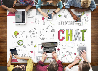 Poster - chat chatting social network technology concept