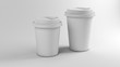 Coffee Paper Cup Mock-Up On Isolated White Background