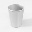 Paper Glass 3D Illustration on Isolated White Background, Realistic Rendering of White Paper Glass Cardboard. 3D Illustration
