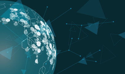 abstract technology digital globe with network connections