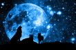 Wolves and Moon like a concept for magic wolf pack 