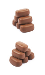 Sticker - Chocolate coated toffee candy isolated