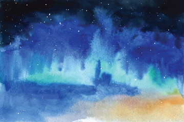 Wall Mural - watercolor vector background space, stars, constellation, nebula