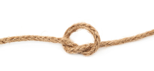 Wall Mural - Knot on a rope string isolated