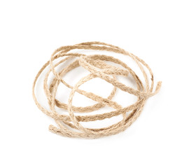 Wall Mural - Pile of a linen rope string isolated