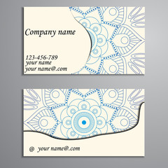 Invitation, business card or banner with text template. Round fl