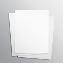 Stack Of Three Empty Papers Mockup Template
