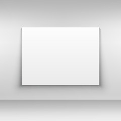 Wall Mural - white canvas on wall mockup design template