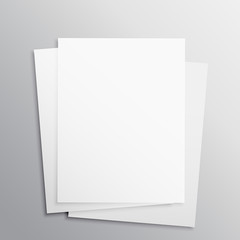Wall Mural - stack of three empty papers mockup template