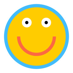 Wall Mural - Happy Smiley Smiling Face Flat Style