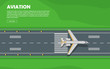 Aviation. Aircraft. Runway. Flight. Vector Banner