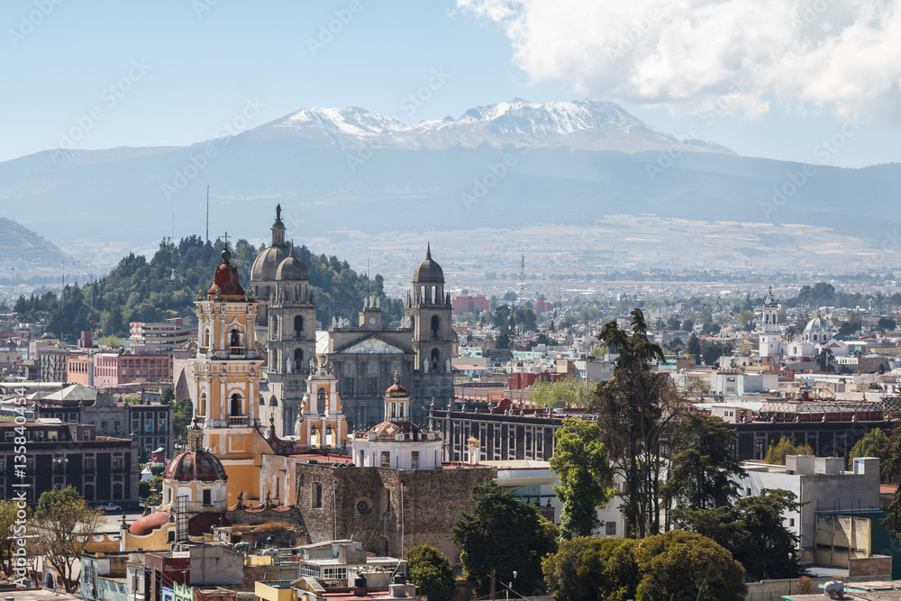 View over colonial historic centre of Toluca, Mexico - obrazy, fototapety, plakaty 
