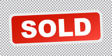 SOLD Red Stamp. Flat Vector Icon