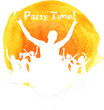 Orange grunge watercolored party background