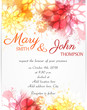 Wedding invitation template with abstract flowers