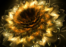 Fractal Shining Dahlia Flower  -  Fractal Art - 3D Image
