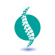 © pikovit - Vector logo template. Human spine isolated silhouette illustration. Spine pain medical center, clinic, rehabilitation, diagnostic, surgery logo element. Flat modern silhouette illustration. Scoliosis