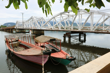 Two boats left, Kampot Cambodia