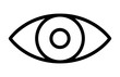 Eye retina scan or optometry eye exam thin line art vector icon for apps and websites