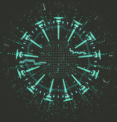 Canvas Print - Abstract geometric technology design element.