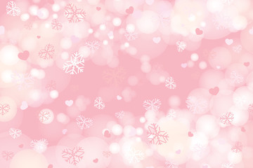 vector of valentine snowflakes on pink background.