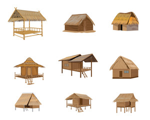 straw roof hut vector design