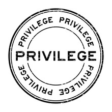 Grunge Black Privilege Round Rubber Stamp On White Background