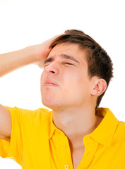 Canvas Print - Young Man feels Headache