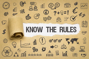 Wall Mural - know the rules / papier mit symbole