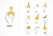 Brain, buisness and Creative mind design icon. Man head  people symbol