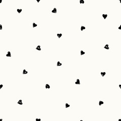 Poster - Hand Drawn Hearts Pattern