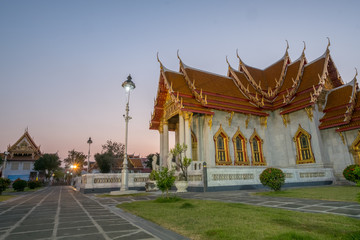 The Marble church of Buddhism in Wat Benchamabopit Dusitvanaram Temple in Bangkok,Thailand