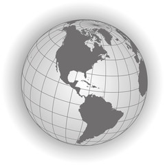 Wall Mural - North America map in gray tones. Vector map earthglobe worldmap
