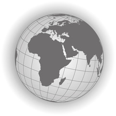 Wall Mural - Europe and africa map in gray tones. Vector map earthglobe worldmap